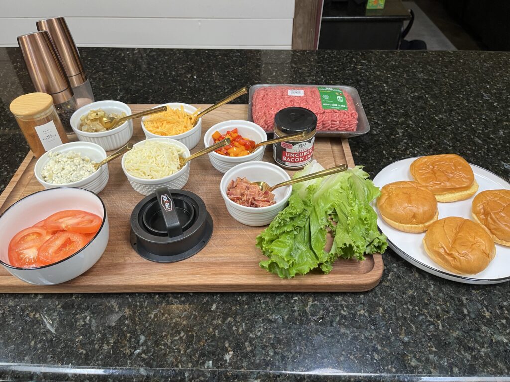 Ingredients for stuffed burgers