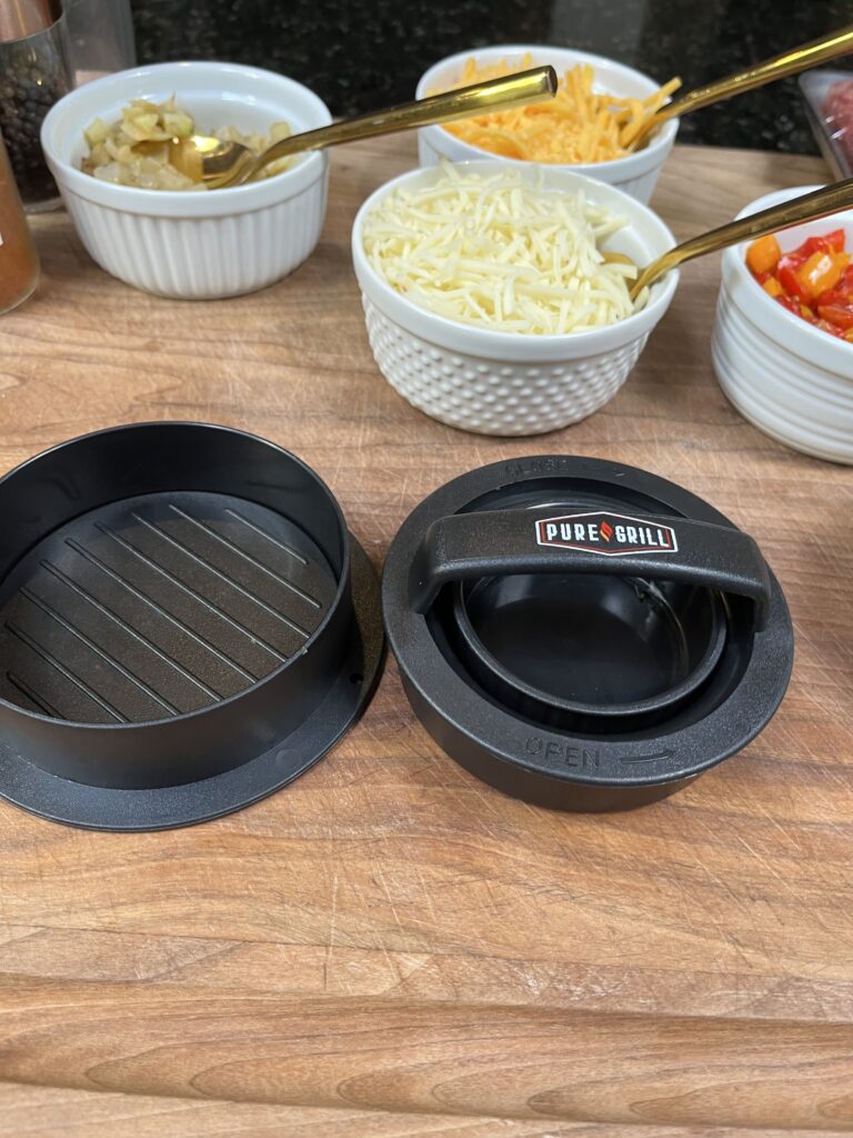 Patty maker for stuffed burgers