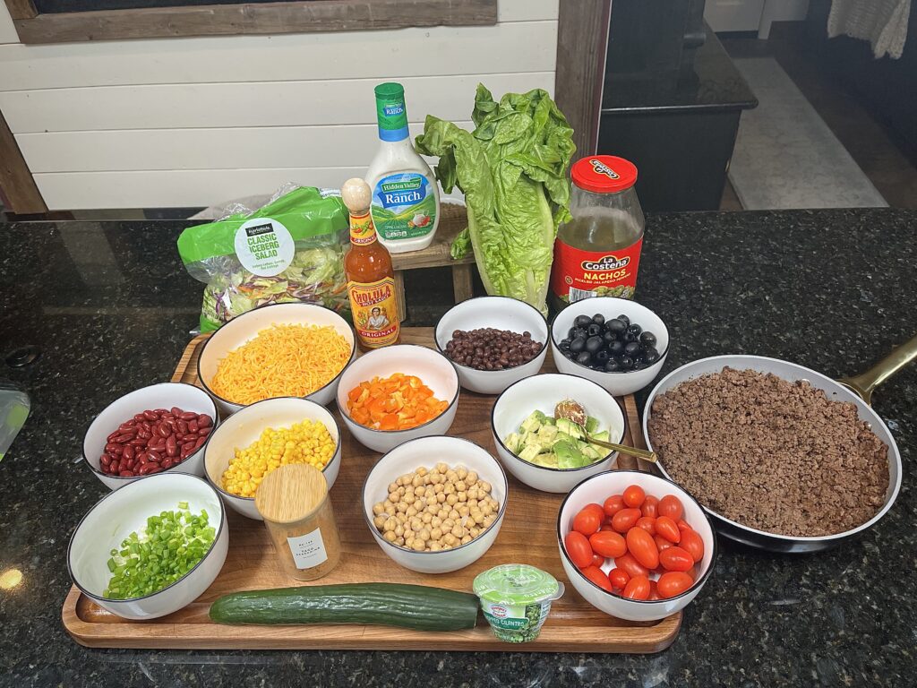 Ingredients for taco salad