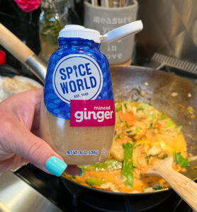 Minced ginger for Stir-Fry.